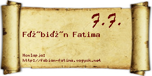 Fábián Fatima névjegykártya